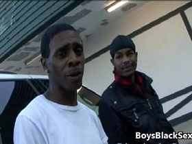 Black muscular gay dude fuck anally white twink hard 22